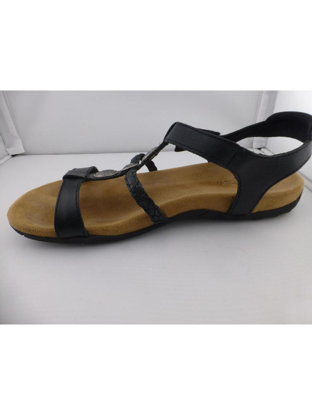 Minnetonka Lakeshore Women's Black Leather Hook & Loop Sandals US Size 8 M3 - Picture 12 of 14